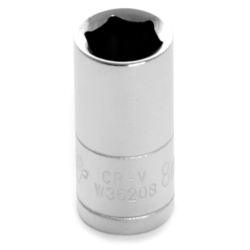 0.25 In. Drive 6 Point Shallow Chrome Socket, 8 Mm