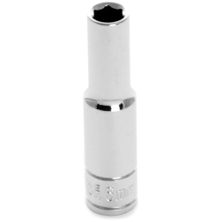 W36406 0.25 In. Drive Point Deep Chrome Socket, 6 Mm