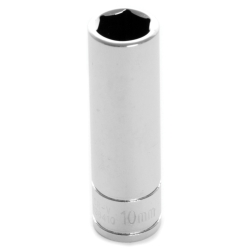 W36410 0.25 In. Drive Point Deep Chrome Socket, 10 Mm