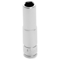 W36407 0.25 In. Drive Point Deep Chrome Socket, 7 Mm
