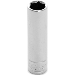 W36409 0.25 In. Drive Point Deep Chrome Socket, 9 Mm