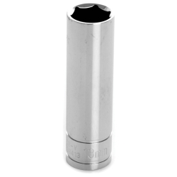 0.37 In. Drive 6 Point Deep Chrome Socket, 13 Mm