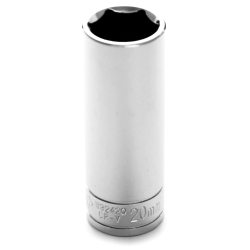 W32420 0.5 In. Drive 6 Point Deep Chrome Socket, 20 Mm