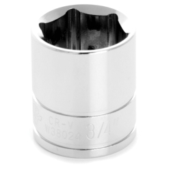 6 Point Shallow Chrome Socket, 0.37 In.
