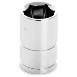 W38212 0.37 In. Drive 6 Point Shallow Chrome Socket, 12 Mm