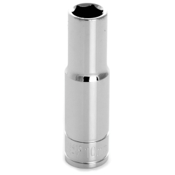 0.37 In. Drive 6 Point Deep Chrome Socket, 10 Mm