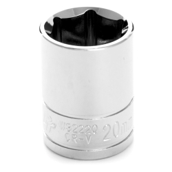 0.5 In. Drive 6 Point Shallow Chrome Socket, 20 Mm