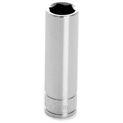 W38412 0.37 In. Drive 6 Point Deep Chrome Socket, 12 Mm
