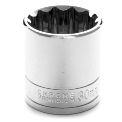 W32830 0.5 In. Drive 12 Point Shallow Chrome Socket, 30 Mm