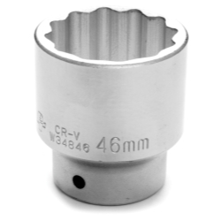 W34846 0.75 In. Drive 12 Point Shallow Chrome Socket, 46 Mm