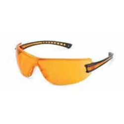 Luminary Wraparound Orange Anti-scratch Lens Black Temple Lightweight Safety Glasses
