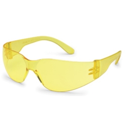 Gws4675 Starlite Amber Wraparound Lens & Frame Deep Temple Snug Comfortable Fit Safety Glasses