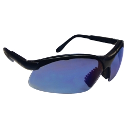 541-0005 Sidewinders Safety Glasses - Black Frames & Blue Mirror Lens