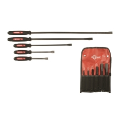 81301 5 Piece Dominator Curved Pry Bar With 6 Piece Cold Chisel Set
