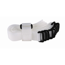 20-8-9 8 In. White Cloth Hook And Eye Strip -tie Fasteners With Buckle