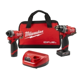 Mlw2598-22 2 Piece M12 Fuel Kit- 0.5 In. Hammer Drill & 0.25 In. Impact