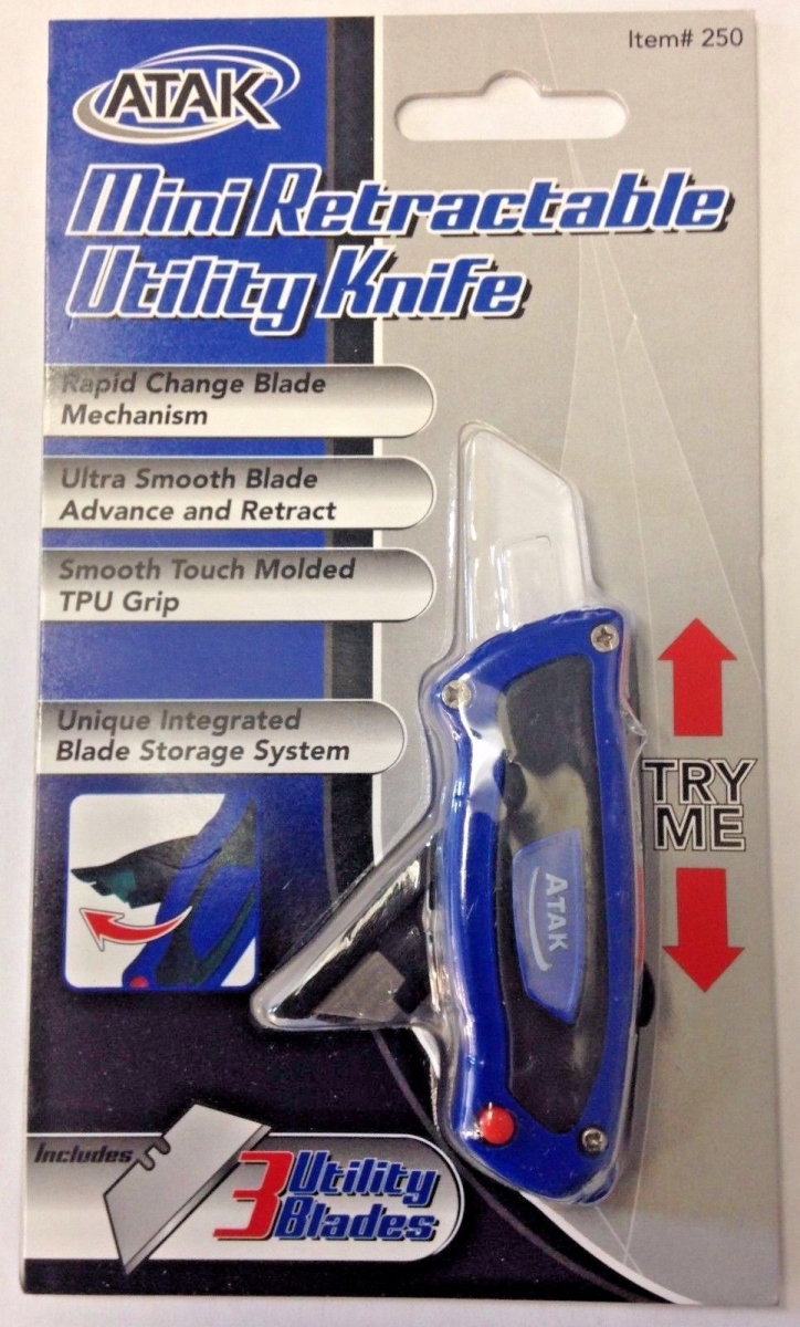Msk250 3 In. Mini Utility Knife With Quick Release, Replacement Blade Storage & Die Cast Aluminum