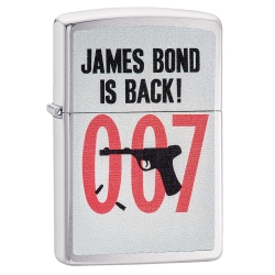 Zip29563 James Bond 007 Is Back Brushed Chrome Pocket Lighter