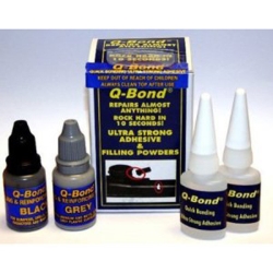 Qbdqb2 Quick Bonding Adhesive Kit, Two 10 Ml Bottles Adhesive With Black & Gray Filling Powders