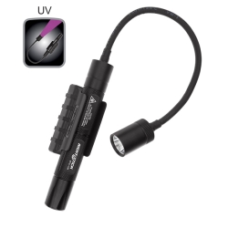 Baymtu-136 Mini-tac Gooseneck Uv Flashlight With 2 Aa Battery - Black
