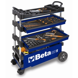 Bta027000206 Beta Portable Collapsible Folding Blue Tool Trolley Cart