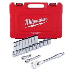 Mlw48-22-9410 0.5 In. Drive Fractional Sae Socket Wrench Set - 22 Piece