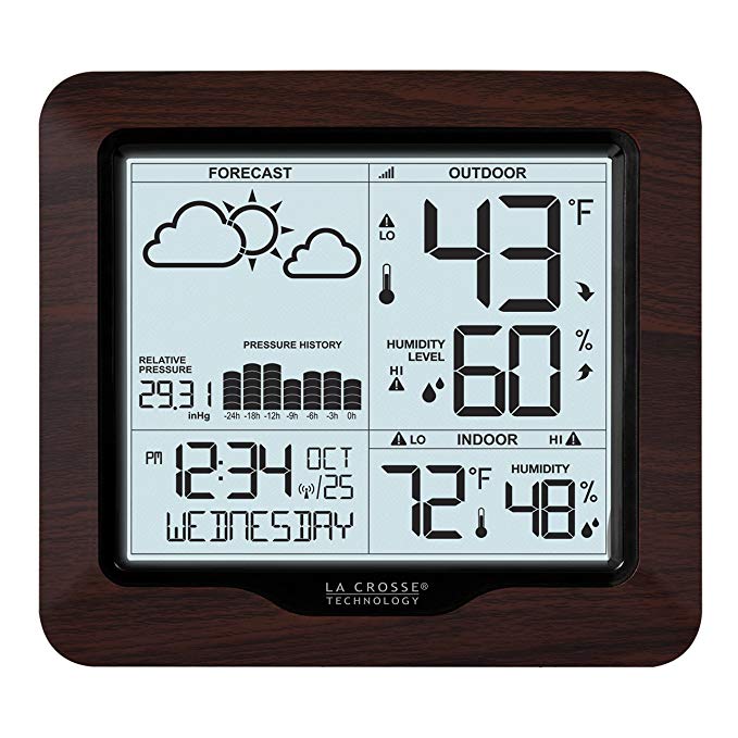 308-1417bl Backlight Wireless Forecast Station & Atomic Time With Pressure