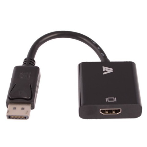 V7 Cables CBLDPHD-1N DisplayPort to HDMI Adapter Male & Female, Black