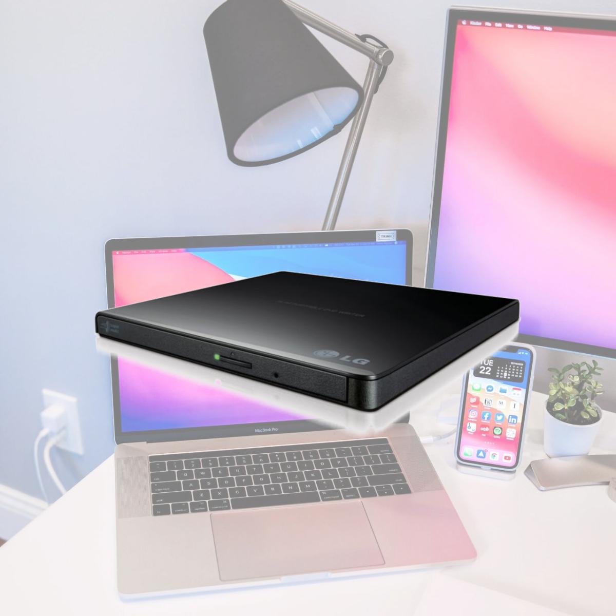 Picture of LG - Network Attached Storage GP65NB60 8X USB 2.0 Super Multi Ultra Slim Portable DVD Writer Drive, Black