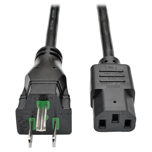 Tripp Lite P006-010-HG10 10 ft. Hospital Grade Computer Power Cord 10A - 18 AWG 5-15P to C13