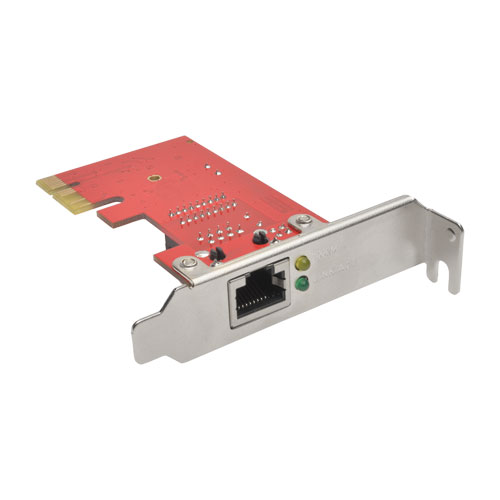 1-Port Express Card Adapter Gigabit Ethernet Low Profile - Red 1-Port Express Card Adapter Gigabit Ethernet Low Profile - Red