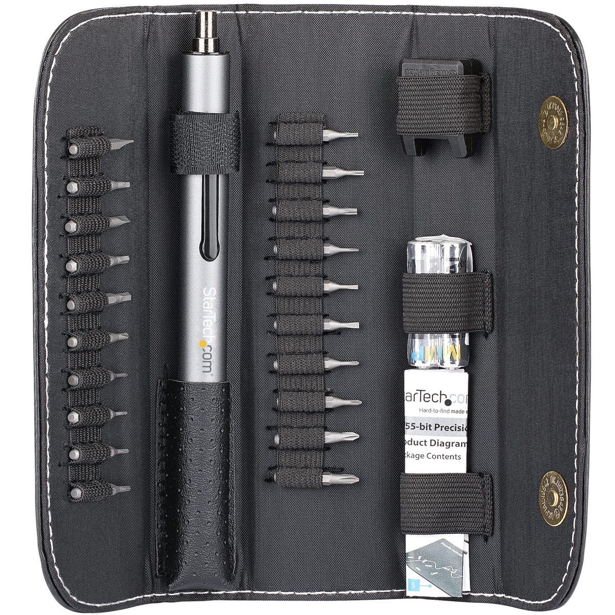 20-Bit Electric Precision Screwdriver Set - Portable Cordless Magnetic Bit Driver, Silver