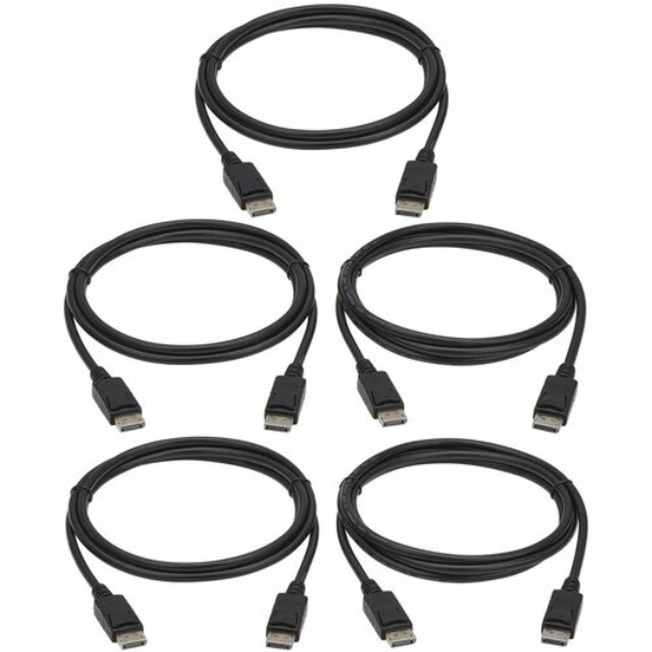 P580-006-5PK 4K 6 ft. Latching Connectors DisplayPort Audio-Video Cable - Black - Pack of 5