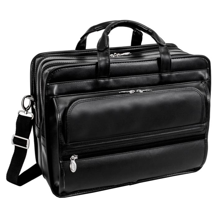 Mcklein De6316 15.6 In. Elston Leather Double Compartment Laptop Briefcase