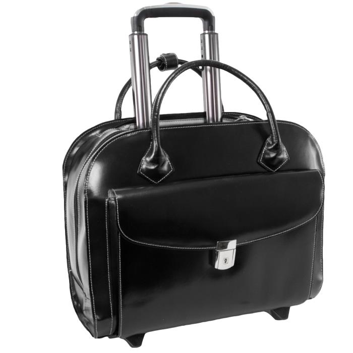 Mcklein 4t9988 15.4 In. Granville Leather Wheeled Ladies Laptop Briefcase