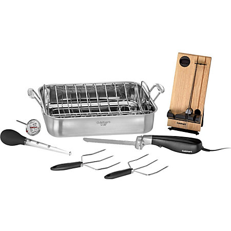 1v1856 16 In. Stainless Steel Roaster Set With Electric Knife & Tools