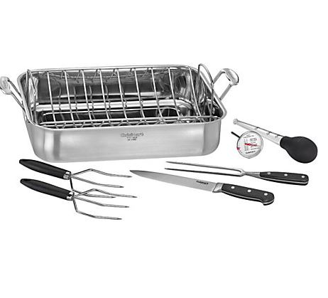Conair-cuisinart 1v1857 16 In. Stainless Steel Roaster Set With Carving Set & Tools