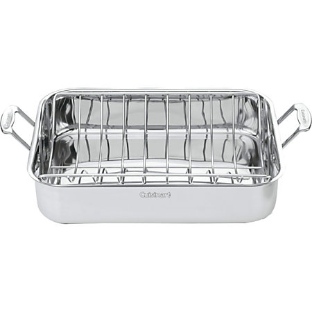 Qz5257 16 In. Roasting Pan With Rack, Stainless Steel