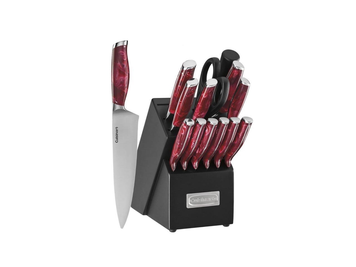 Conair Cuisinart C77mb-15pr Marble Style Cutlery Block Set, Red - 15 Piece