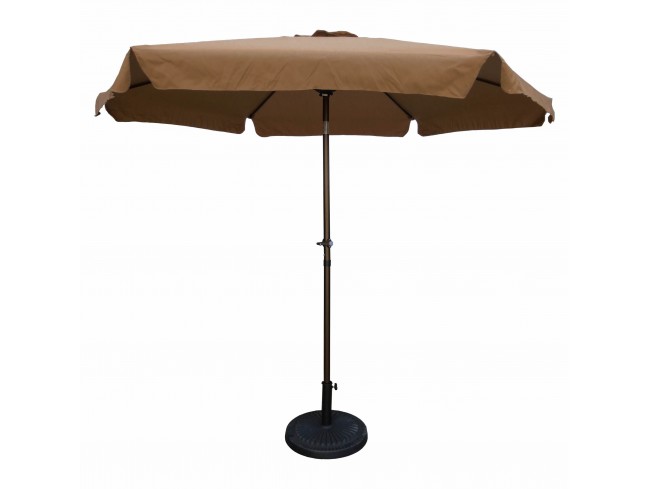 Yf-1104-2.7m-ch 9 Ft. Outdoor Aluminum Umbrella With Flaps, Chocolate & Coffee