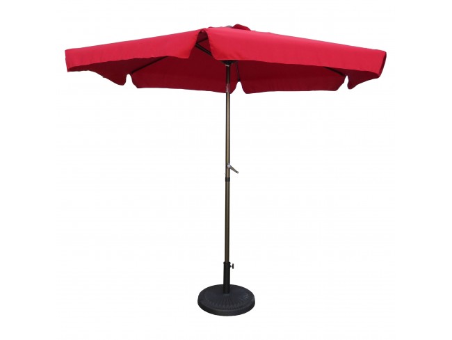 9 Ft. Outdoor Aluminum Umbrella With Flaps, Ruby Red & Bronze
