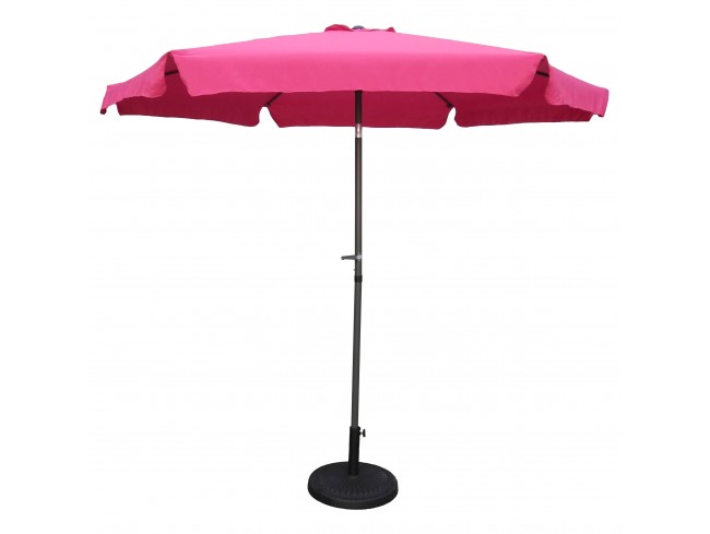 9 Ft. Outdoor Aluminum Umbrella With Flaps, Bery Berry & Dark Grey