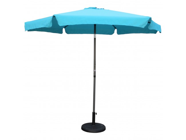 Yf-1104-2.7m-ab 9 Ft. Outdoor Aluminum Umbrella With Flaps, Aqua Blue & Dark Grey