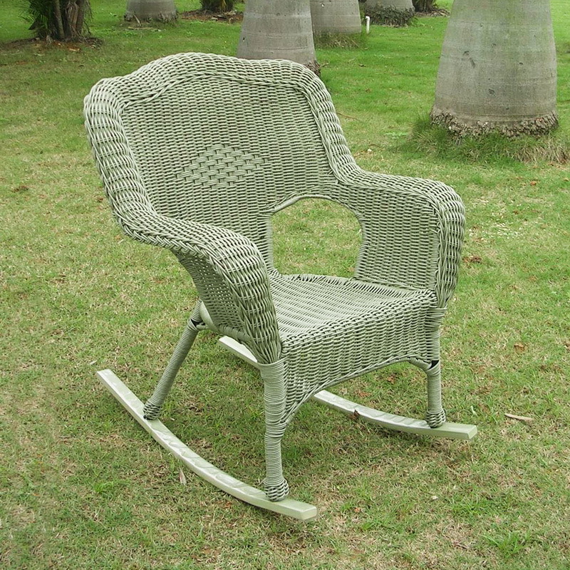 3182-2ch-am Resin Wicker Camel Back Rocking Chair, Antique Moss - Set Of 2