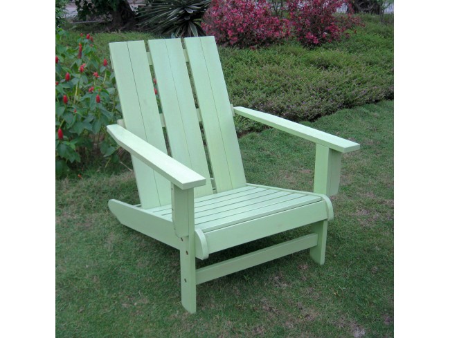 Tt-dc-022-mgn Acacia Large Square Back Adirondack Chair, Mint Green