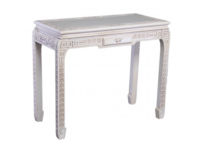 Zm-3816-aw Windsor One Drawer Ming Console Table, Antique White