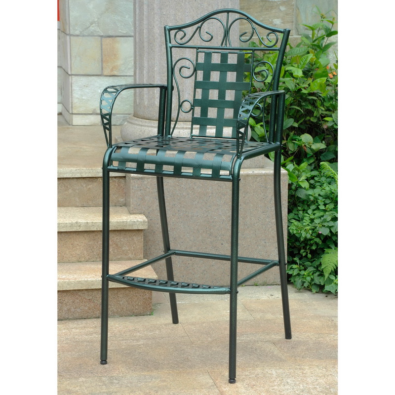 3467-2ch-hd-vg Mandalay Iron Bar Height Chair, Verdi Green - Set Of 2