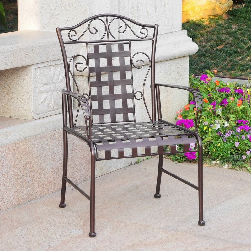 3450-2ch-hd-bz Mandalay Iron Chair, Bronze - Set Of 2