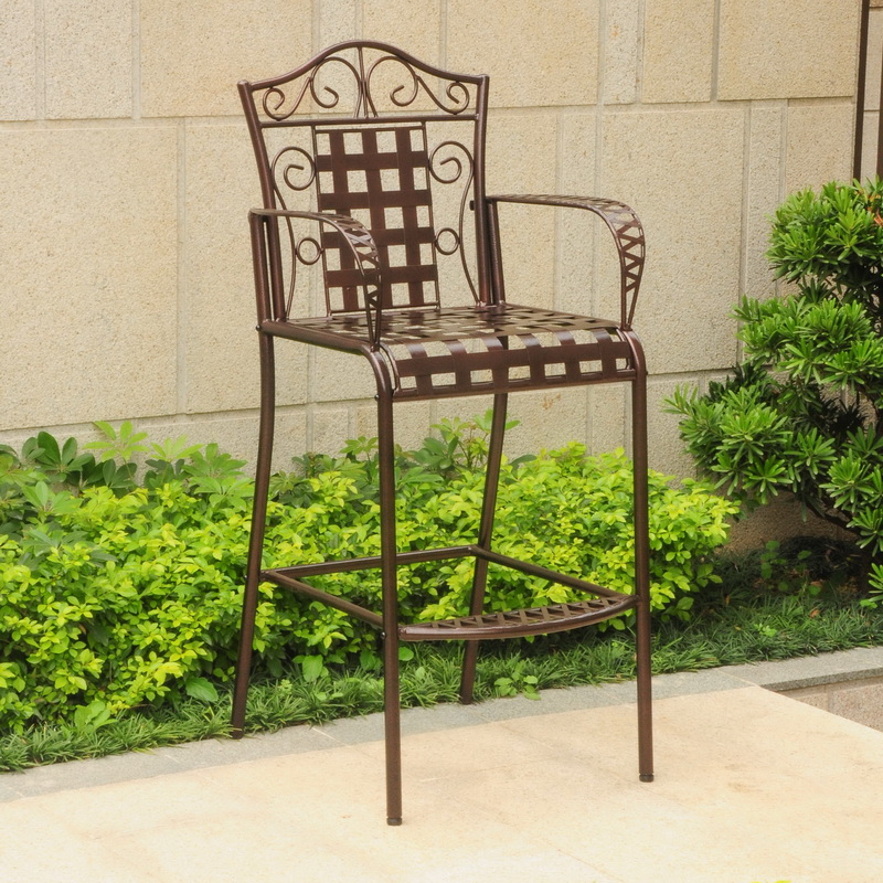 3467-2ch-hd-bz Mandalay Iron Bar Height Chair, Bronze - Set Of 2