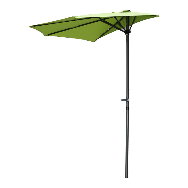 Yf-1147-2.7m-gg 9 Ft. Half Round Wall Hugger Umbrella, Grass Green